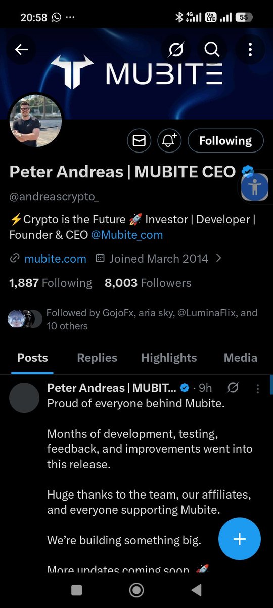 GojoFX01's tweet photo. @MUBITE_COM @andreascrypto_ All Done ✅✅  Sir 🤲 https://t.co/ZvNJrJ9N9d