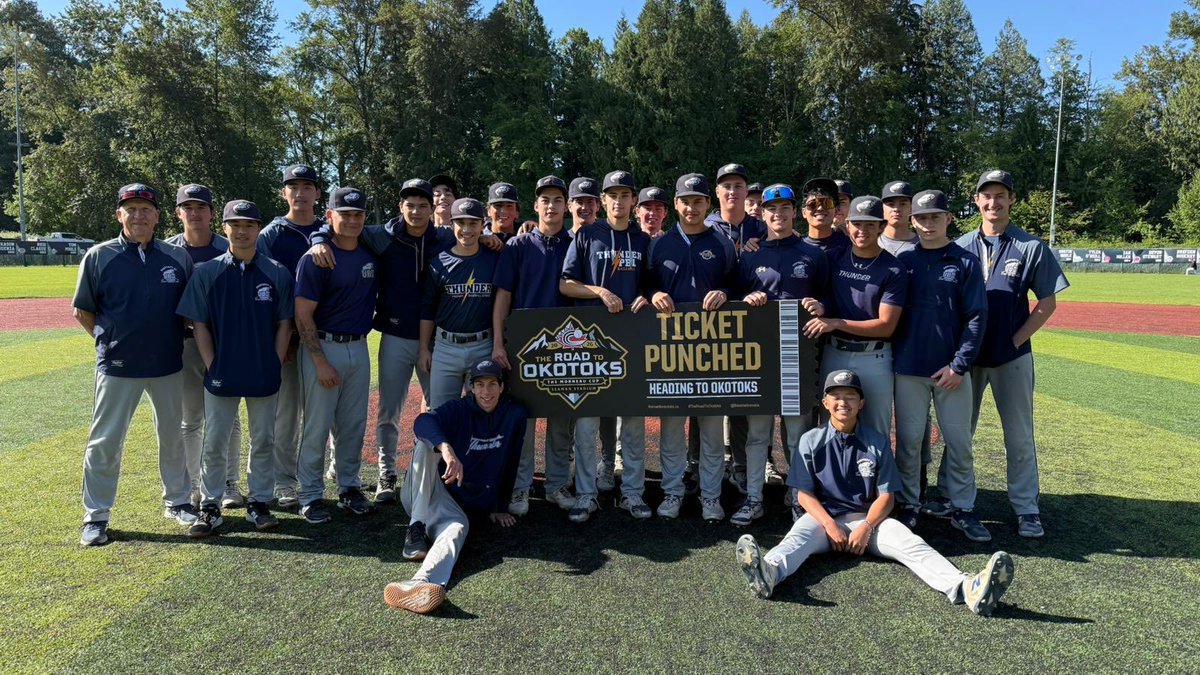 baseballcanada's tweet photo. 🎟️ TICKET PUNCHED!

These teams have secured their spot in The Road to Okotoks to compete for The Morneau Cup in July!

BC Qualifier Teams Advancing:

- Abbotsford Cardinals
- Langley Blaze
- Victoria Eagles
- UBC Thunder

 #BaseballCanada |  #RoadToOkotoks https://t.co/0GBGHxRC5h