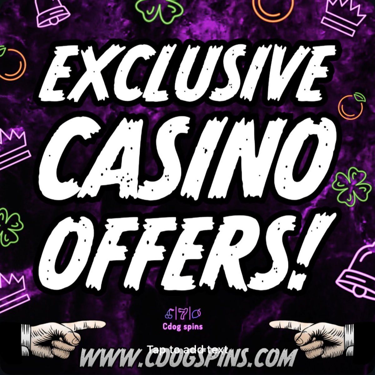 CdogSpins's tweet photo. Looking for a new casino? 🎰

✅ Deposit Bonuses
✅ Sports Bonuses
✅ Crypto Bonuses
✅ Free Spins

… and much more! 🔥

 https://t.co/SwFO0Z5OGJ

#casino #casinos #welcomeoffer #depositoffer #depositbonus #welcomebonus #bonuscode #slots #sports #minigames #freespins #wagering #xp #fyp #onlinegambling #onlinecasino