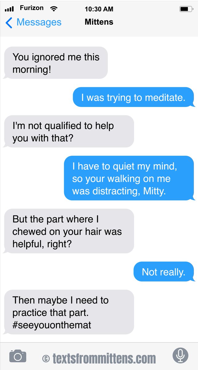 TextFromMittens's tweet photo. NEW Daily Mittens: The Meditation Edition
More Mittens: https://t.co/H7MiSggw4f #textsfrommittens #webcomic #webcomics #texts https://t.co/OFSlIPaDY9