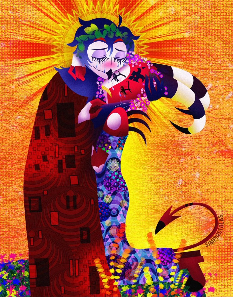 simpinstolas's tweet photo. The Kiss 

One of my favourite Stolitz pieces ever 🥹 I'm slowly posting my old art again! 

#helluvaboss #stolitz https://t.co/MrpEDINhnk
