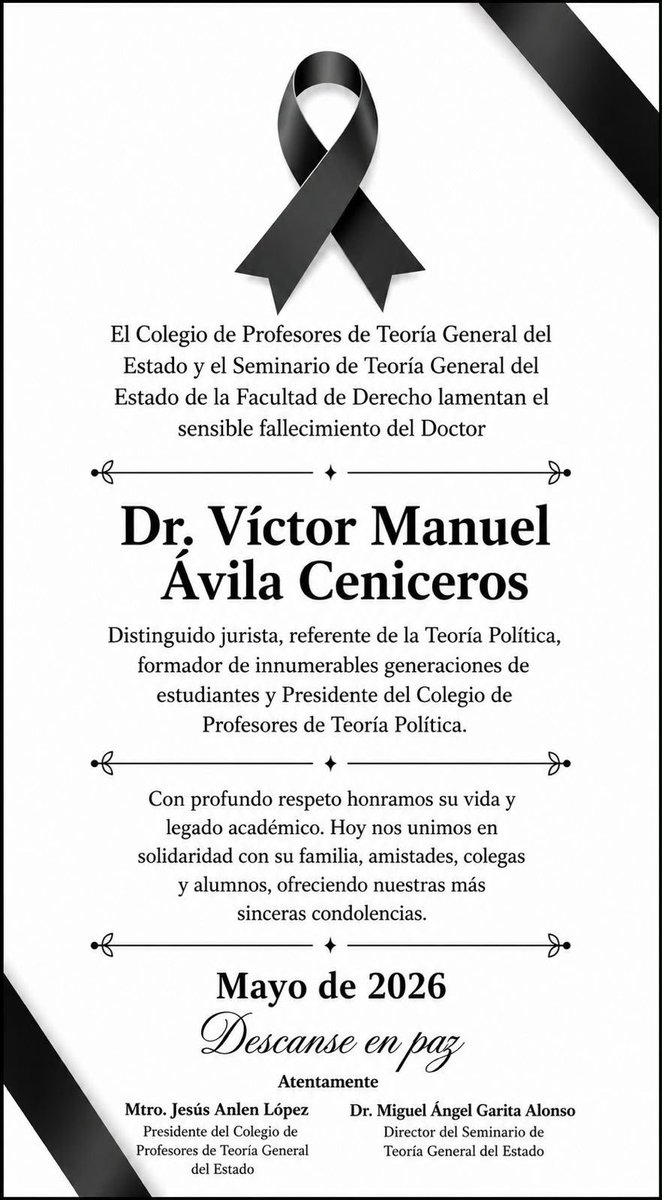 fpr_enlinea's tweet photo. El @CONAPMexico🇲🇽 expresa su sentido pésame por el deceso del jurista Ávila Ceniceros https://t.co/eBaTVnyF7S