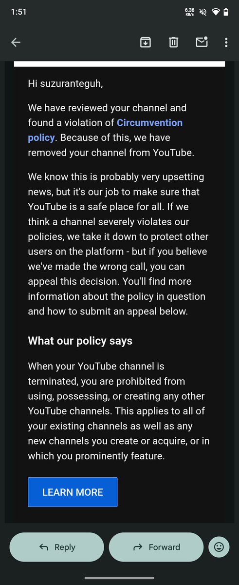 rud7774's tweet photo. @TeamYouTube My channel Ohio Funny Cat was restored after a successful appeal, but a few hours later it was terminated again for Circumvention Policy. I have emails proving both decisions. This looks like a system error. Please request a human review. Thanks. https://t.co/8DBBRoY8cN