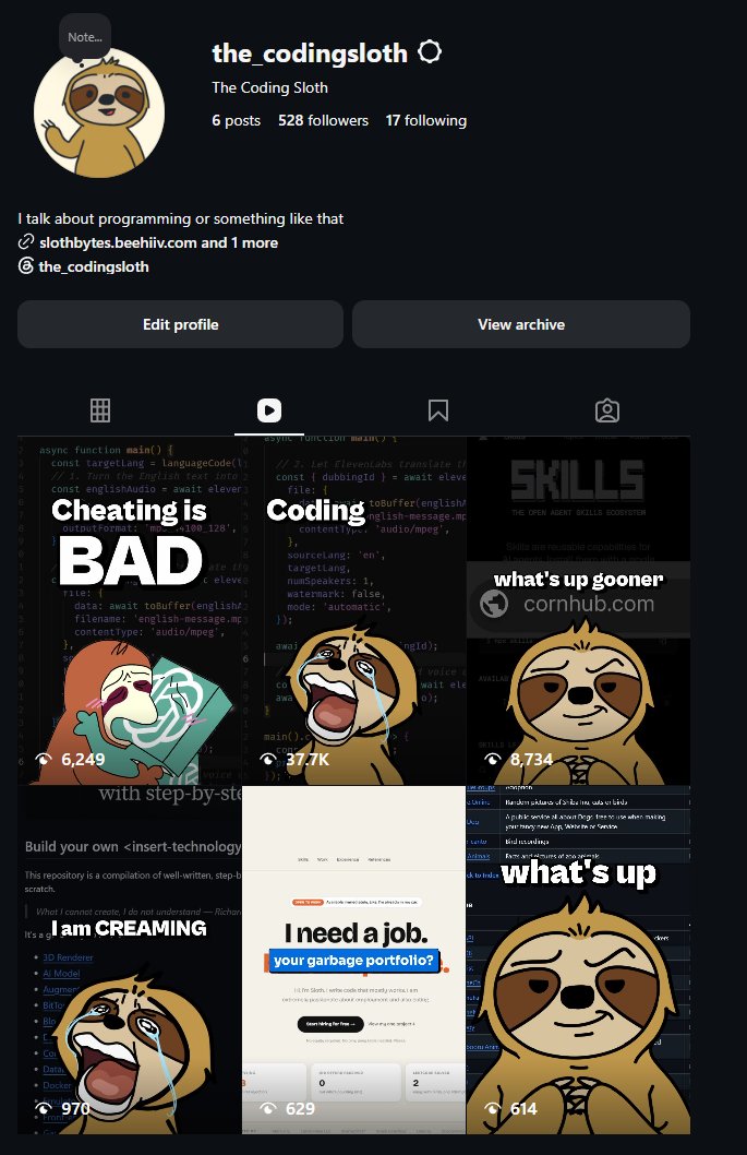 The Coding Sloth tweet media