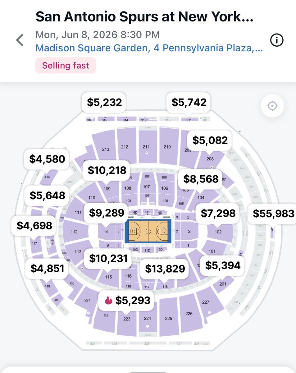 BuddhaPerchance's tweet photo. Inflation in one screenshot. It’ll cost you 10,000.00 for 2 people to sit in the nosebleeds and see the nba finals in NY. You want to see insane inflation, go to StubHub and click on floor seats 50-60k per seat. ONE GAME, 3 hours. 

Courtside to the 1994 finals - 550.00. https://t.co/YGKeiqqcpx