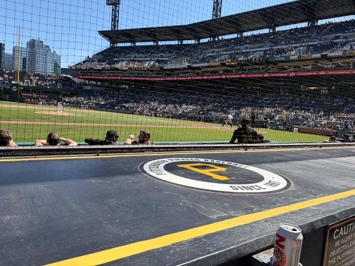 _rob_page's tweet photo. Sat front row behind the @Pirates today. What an experience https://t.co/9BDUTYVXDk
