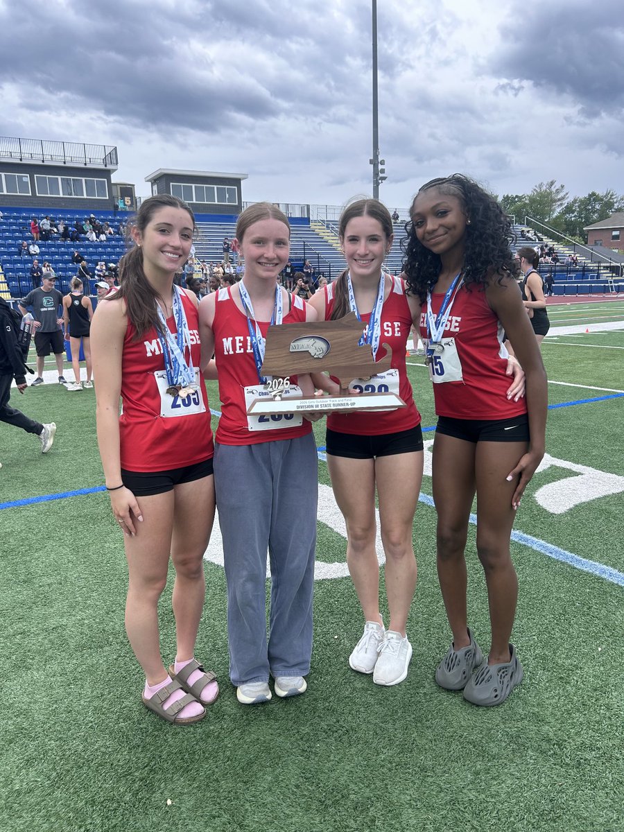 MHSathletix's tweet photo. Congrats to our newest State Champions! D3 MIAA Track &amp; Field: Shot Put, 4x100 &amp; 4x800! Well done ladies! (Courtesy Photos)#MelrosePS https://t.co/ppTTDt1IIk