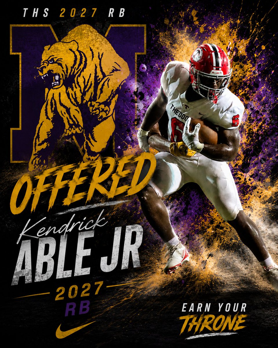 AbleKendrick's tweet photo. AGTG: Blessed to receive an 🅾️ffer From Miles College. Coach Goode @MilesFBStaff @GoldenBearsofMC #HBCU @norvellv75 @CoachLarson27 @RBsNation_RBN @Aex_bowl @TheCoachHollis @thevandalorian @CoachKt14801 @coolestpod23 @HallTechSports1 https://t.co/snMv3JF17w