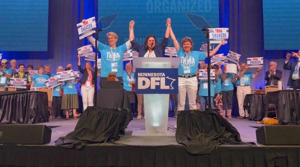 TrinaCongress's tweet photo. Day two of the DFL Convention. What an honor to be surrounded by incredible leaders from our great state.  Addressing thousands of people as your DFL endorsed candidate who will defeat Pete Stauber in November was a highlight. Experience.  Leadership.  Grit.  READY ON DAY ONE! https://t.co/M9c2MvvjQw