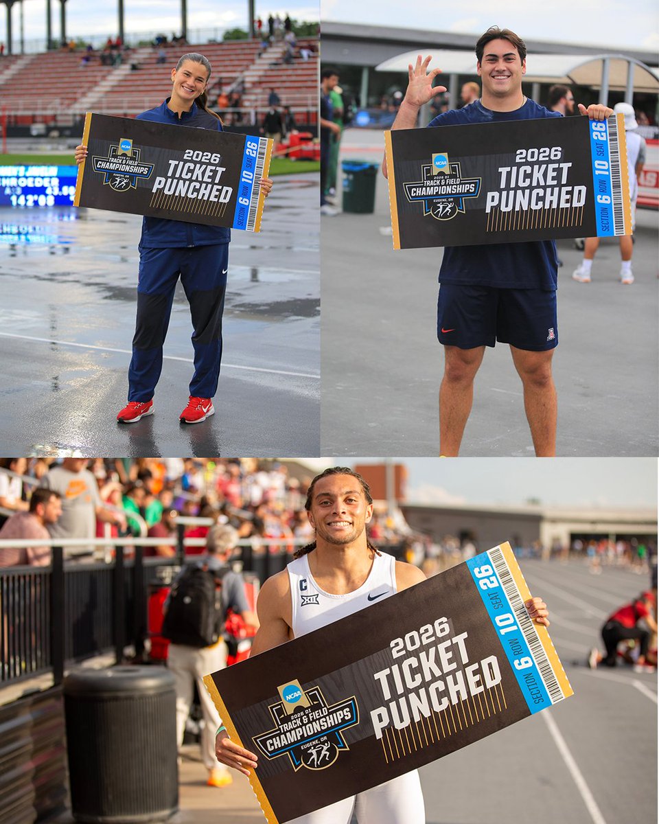 AZATHLETICS's tweet photo. See you in Eugene!

19 @ArizonaTrack athletes punch their ticket to the NCAA Outdoor Track and Field Championships! https://t.co/skNoj83THS