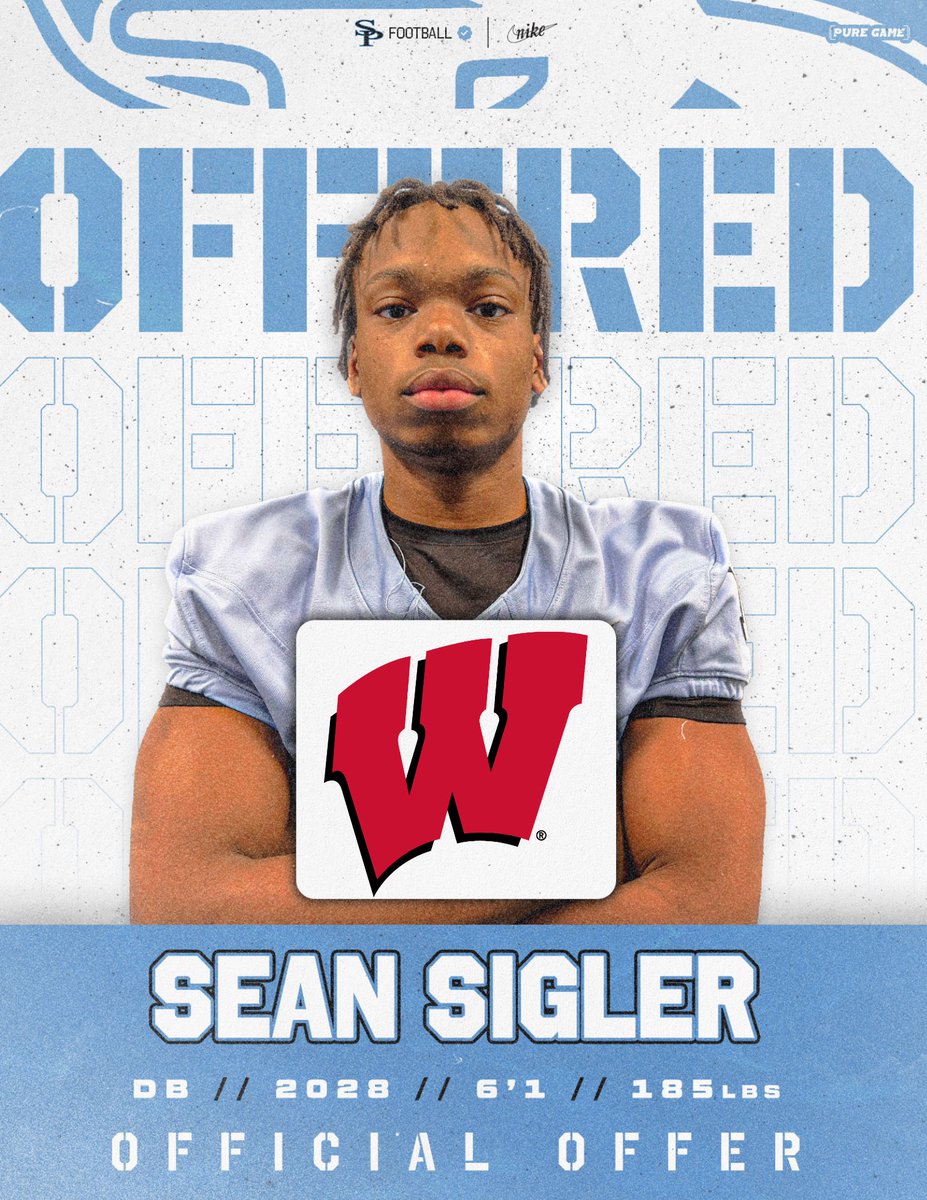 SpainParkFB's tweet photo. Jag Nation…Congrats go out to our 28 DB Sean Sigler for earning an offer from Wisconsin! Keep working the right way and being a great teammate!
#SPFootball 
#Real https://t.co/OumxdDM2fS