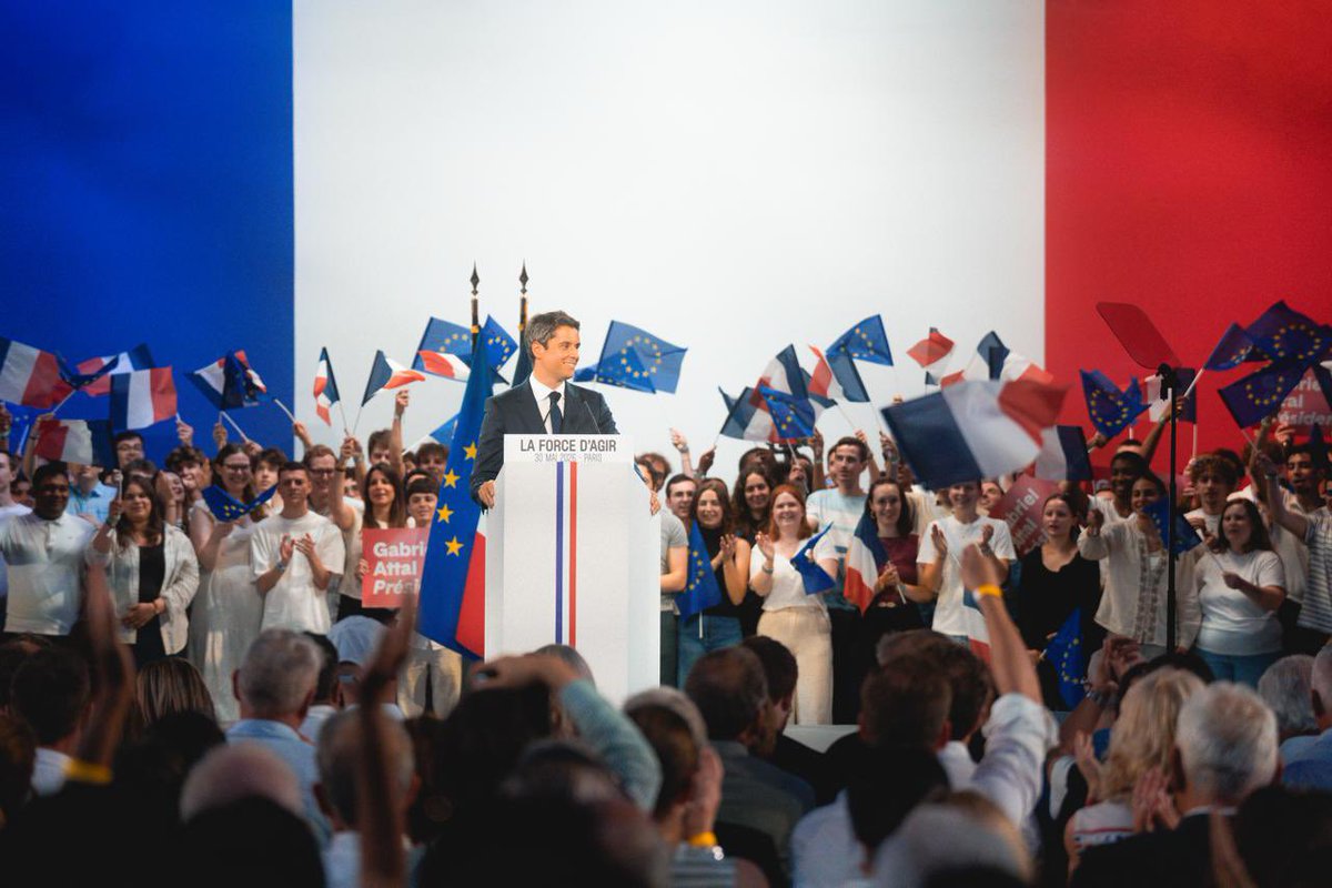 IlhanAlexandre's tweet photo. 🇫🇷🇪🇺 La force d’agir.

Pour l’École, les salaires, les frontières, l’IA.
Pour la France. Pour l’Europe.

La campagne de @GabrielAttal est lancée. Le chemin de l’espoir est tracé. Rien ne résiste au peuple français.

Rejoignez-nous 👉🏼 https://t.co/U3xOrz9w4y 

#AttalPresident https://t.co/4gahs1rh5U
