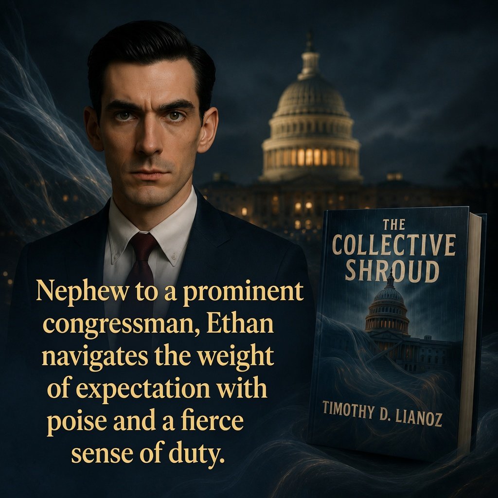 TimothyLianoz's tweet photo. Meet Ethan Mercer — the sharp, ambitious young staffer at the heart of The Collective Shroud by Timothy D. Lianoz.

Have you met him yet? 🔥 Drop a comment and tell us what you think of Ethan so far! https://t.co/PKLjOvu0ot