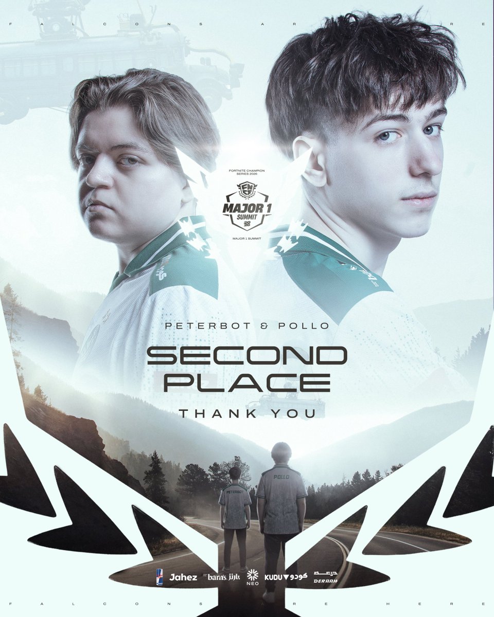 FalconsEsport's tweet photo. We place 2nd at FNCS. Great showing from the GOATs 🫡 We go next 

نُنهي ميجر ألمانيا للعبة فورت نايت بالمركز الثاني 🥈 — شكرًا لصقورنا ما قصروا 💚

#FalconsAreHere - #FNCS https://t.co/zf9txIVCuz