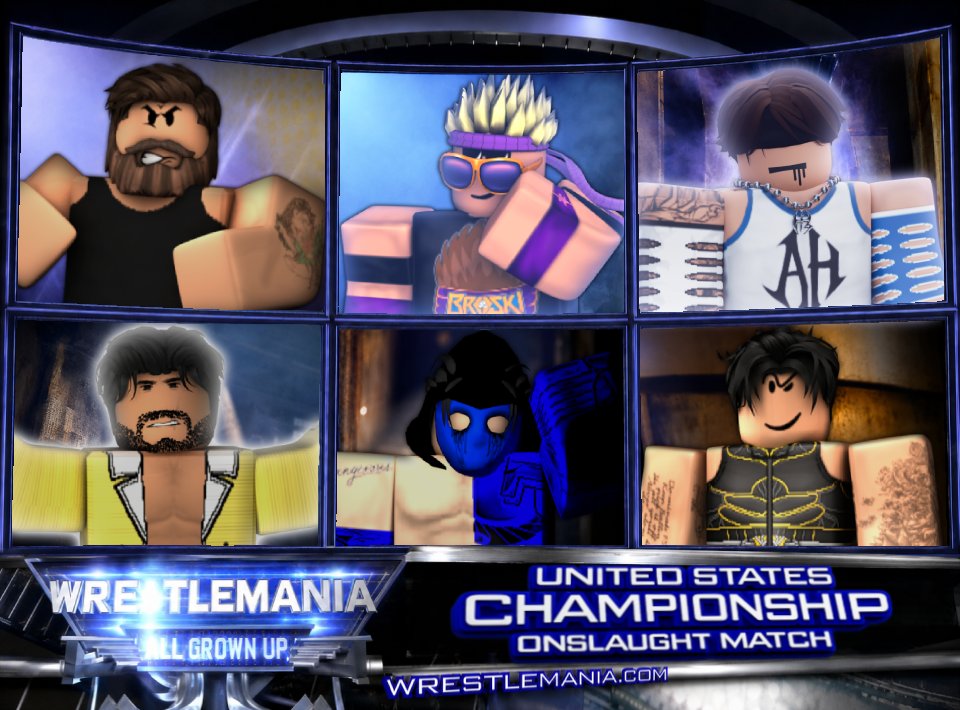 GOWRBLX's tweet photo. @bobby_ryder Puts His United States Championship on the line against 5 Other Men (@InsaneAL3, #AguaHardy, @DemonicKhyy_, #Healthy, @ye_nob) in an Onslaught Match! Who Will walk Out with the United States Championship? https://t.co/CpczkdELBO