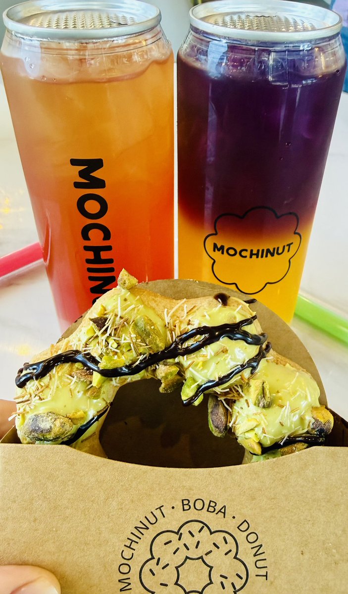 douglasernst's tweet photo. Mini-date mochinut donut and peach tea with my wife. That tea is like diabetes in a bottle. My sugar limit for June is tapped out. https://t.co/GMKarJZiTG
