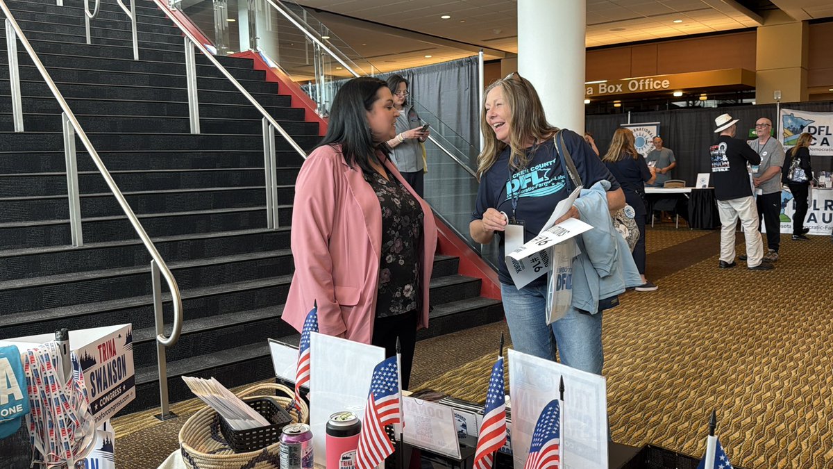 TrinaCongress's tweet photo. Great first day at the DFL Convention, as your CD8 endorsed candidate! I had great interviews with MPR and The Washington Post, along with some awesome content creators. https://t.co/1tb5mn5Jtf
