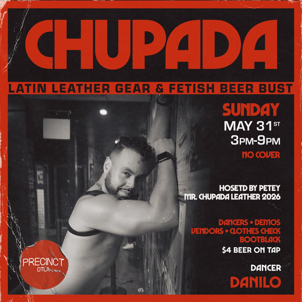 Danilofnsilva's tweet photo. Catch us at #PrecinctDTLA for the Latin #leather kink party #ChupadaDTLA #Chupada @precinctdtla #GogoDancer #Danilofnsilva https://t.co/pxVypbMlOF