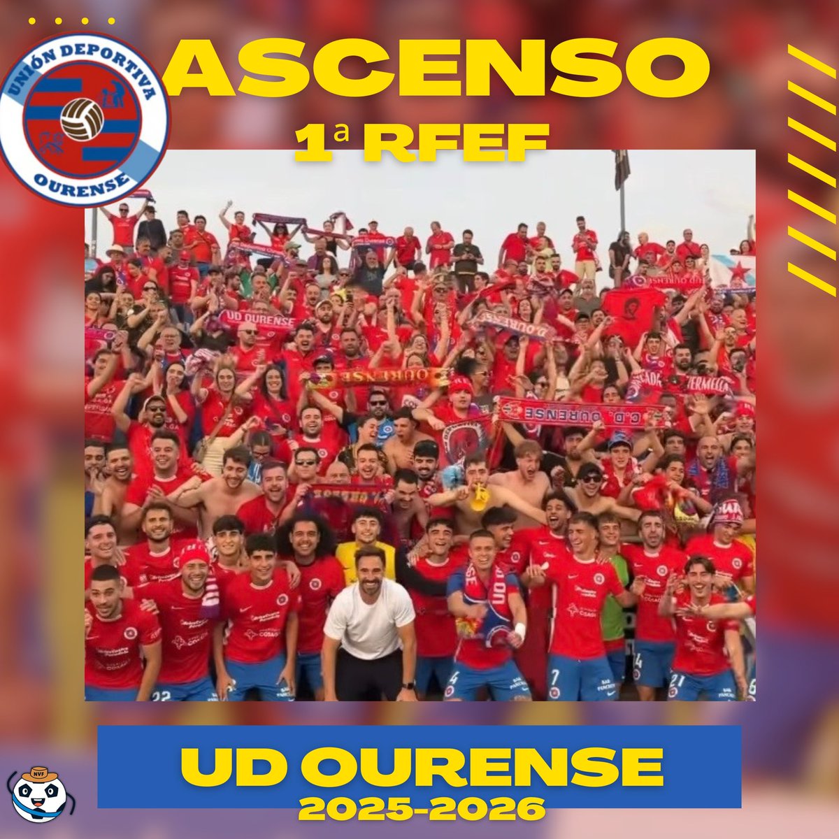 NVFGalicia's tweet photo. 💙 𝐀 𝐔𝐃 𝐎𝐔𝐑𝐄𝐍𝐒𝐄 𝐄́ 𝐃𝐄 𝐏𝐑𝐈𝐌𝐄𝐈𝐑𝐀 𝐑𝐅𝐄𝐅 ❤️

🥳 O conxunto ourensán fai historia e logra o ascenso de categoría no seu primeiro curso na Segunda RFEF

🐉Os de Borja completan unha tempada de 10: 3º posto na liga regular eliminando a Reus e Conquense en PO https://t.co/GDTROCryt7