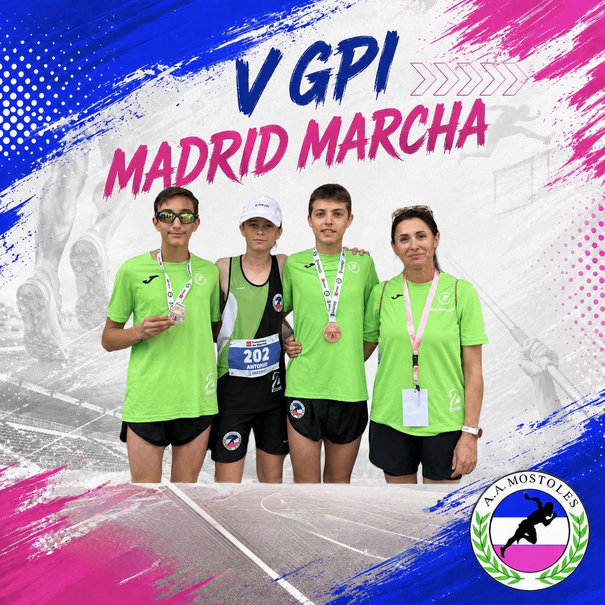 AAMostoles's tweet photo. 🏃‍♂️💨 ¡Gran mañana en el V GPI  Madrid Marcha!

🥇 Sonia Margarita Martín, 1ª máster.
🥈Gabriel Moreno, 2ºº Sub16.
🥉 Óliver López, 3º Sub16.
👏 También compitió Antonio Fernández.

¡Enhorabuena a todos! Gracias a @DiegoGCarrera y a la organización por una jornada excelente. https://t.co/8OlIjg9CGC