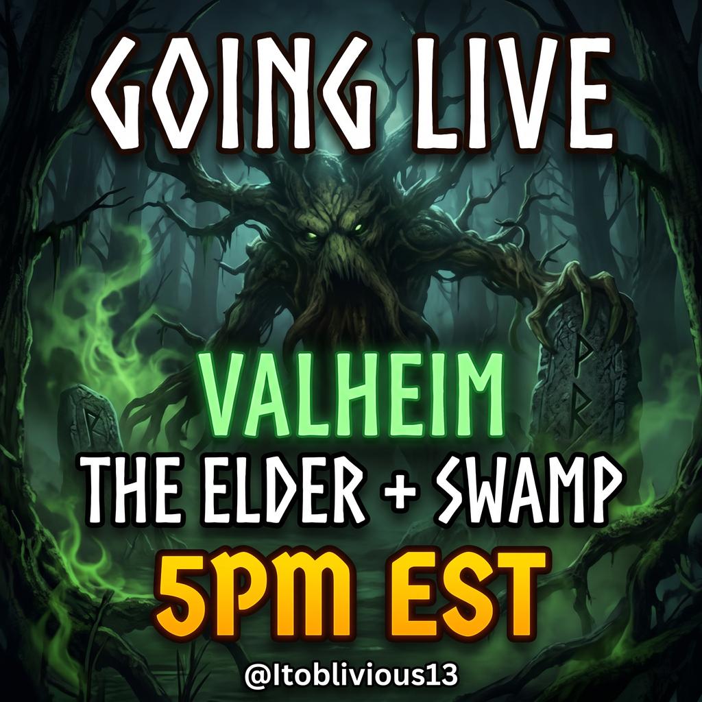 LToblivious13's tweet photo. Taking down The Elder tonight. Emphasis on attempting. 🌿 Then we're pushing into the Swamp because apparently I enjoy suffering. I have no idea what I'm doing — come watch. 🎮 🔴 LIVE @ 6PM EST 👾 https://t.co/YH1N6V0Lha https://t.co/aH92WtI2Wh