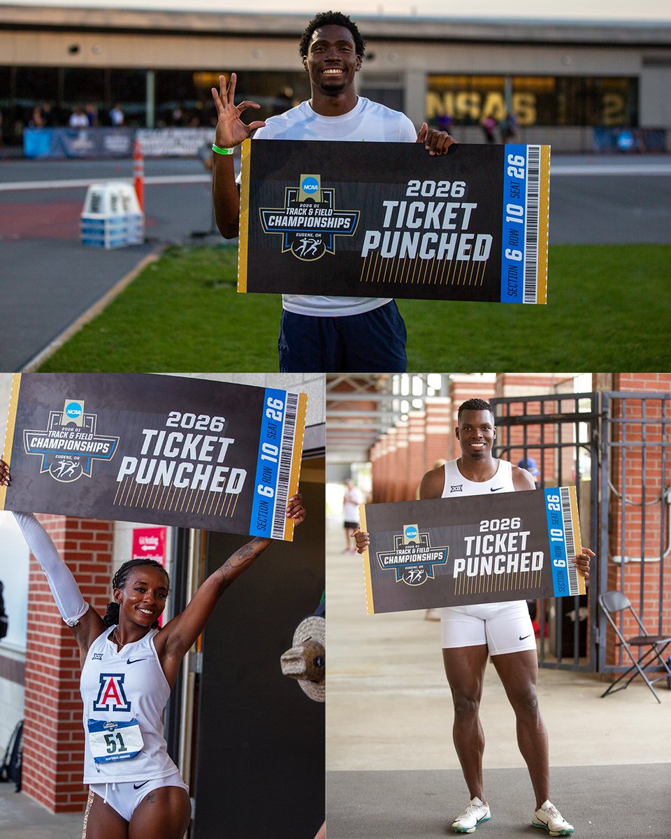 AZATHLETICS's tweet photo. See you in Eugene!

19 @ArizonaTrack athletes punch their ticket to the NCAA Outdoor Track and Field Championships! https://t.co/skNoj83THS