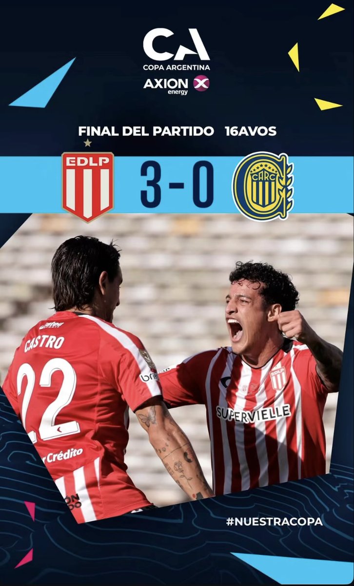 romidlf's tweet photo. Partidazo de #Estudiantes: Venció 3-0 a #RosarioCentral y avanzó a los Octavos de Final de la #CopaArgentina.

🔜 Su próximo rival será el vencedor de #Huracan - #BarracasCentral https://t.co/ntLtfB0mzc