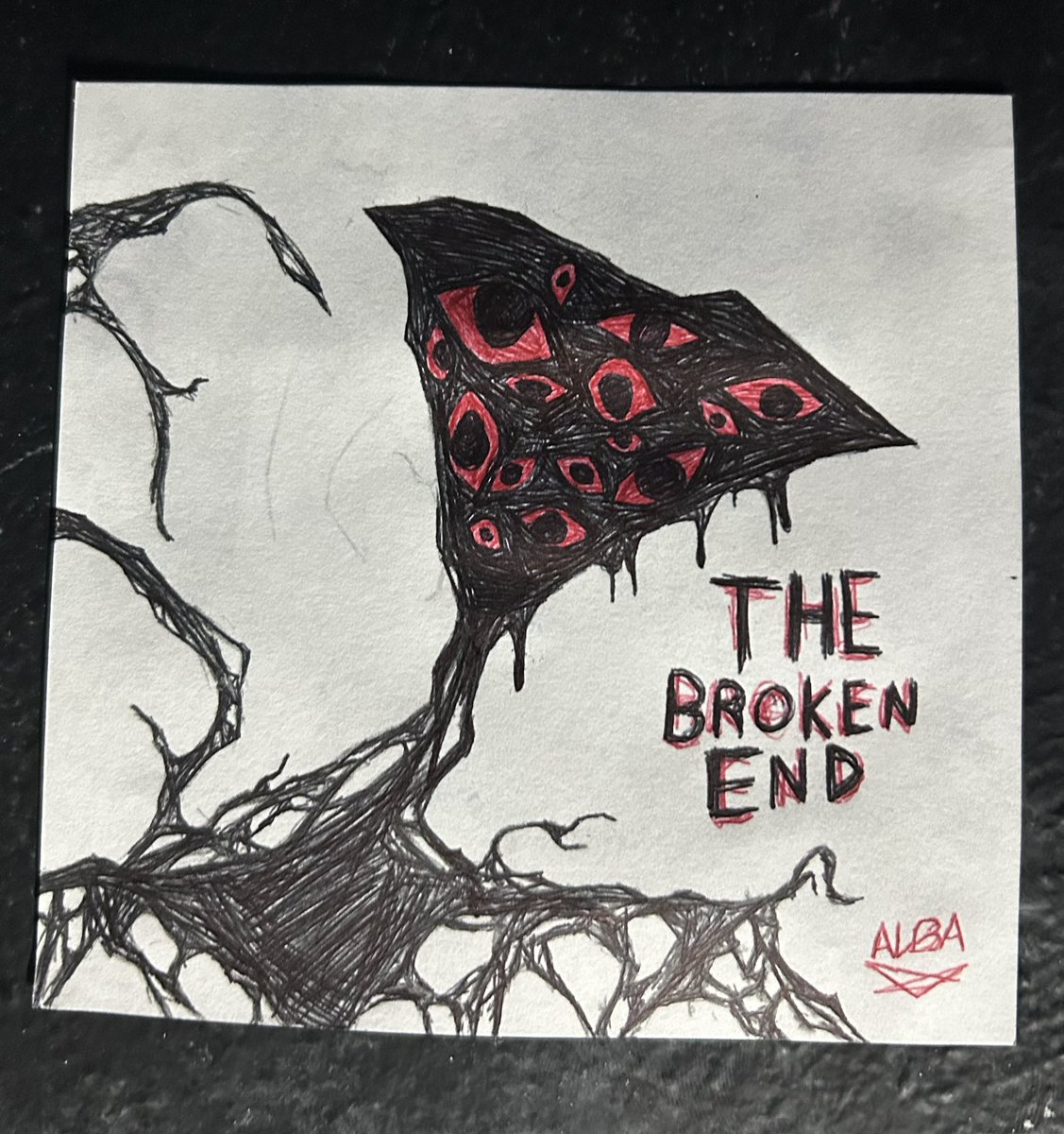 Albathecatto's tweet photo. I was just playing around with some pens and I doodled this yesterday #thebrokenscript https://t.co/Nc4LLVEE65