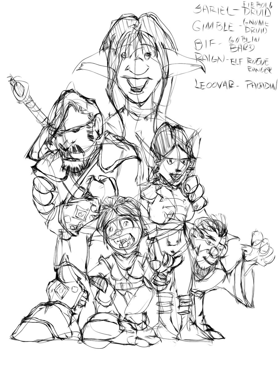 _PatDraws's tweet photo. Waterdeep group image for a friends stream. https://t.co/aQCj89lkGk