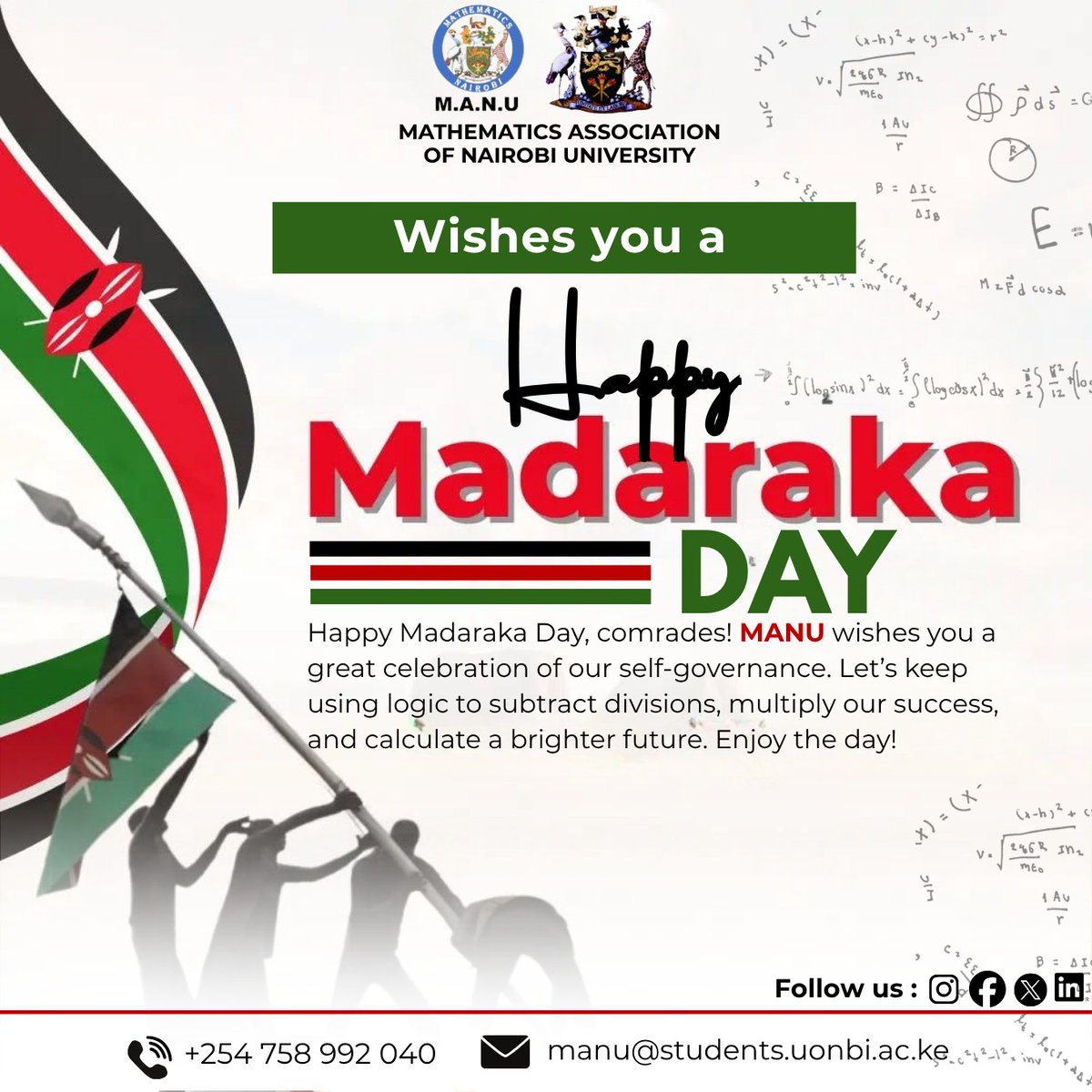 manuuon's tweet photo. MANU UON wishes everyone happy Madaraka Day https://t.co/KtOItPuX0I