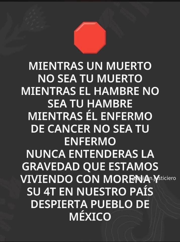 RockoNoctem's tweet photo. Rocha Moya #Sinaloa Andrés Manuel López Obrador AMLO MORENA #Chihuahua Andy López Beltrán Maru Campos Clara Brugada Estúpida #NarcoFest Rata
@potus Claudia Sheinbaum CDMX
#MorenaGobiernoAsesino Calderón Acarreados Monumento a la Revolución #YoConMaru 

La realidad en México https://t.co/4XgexxVEIw
