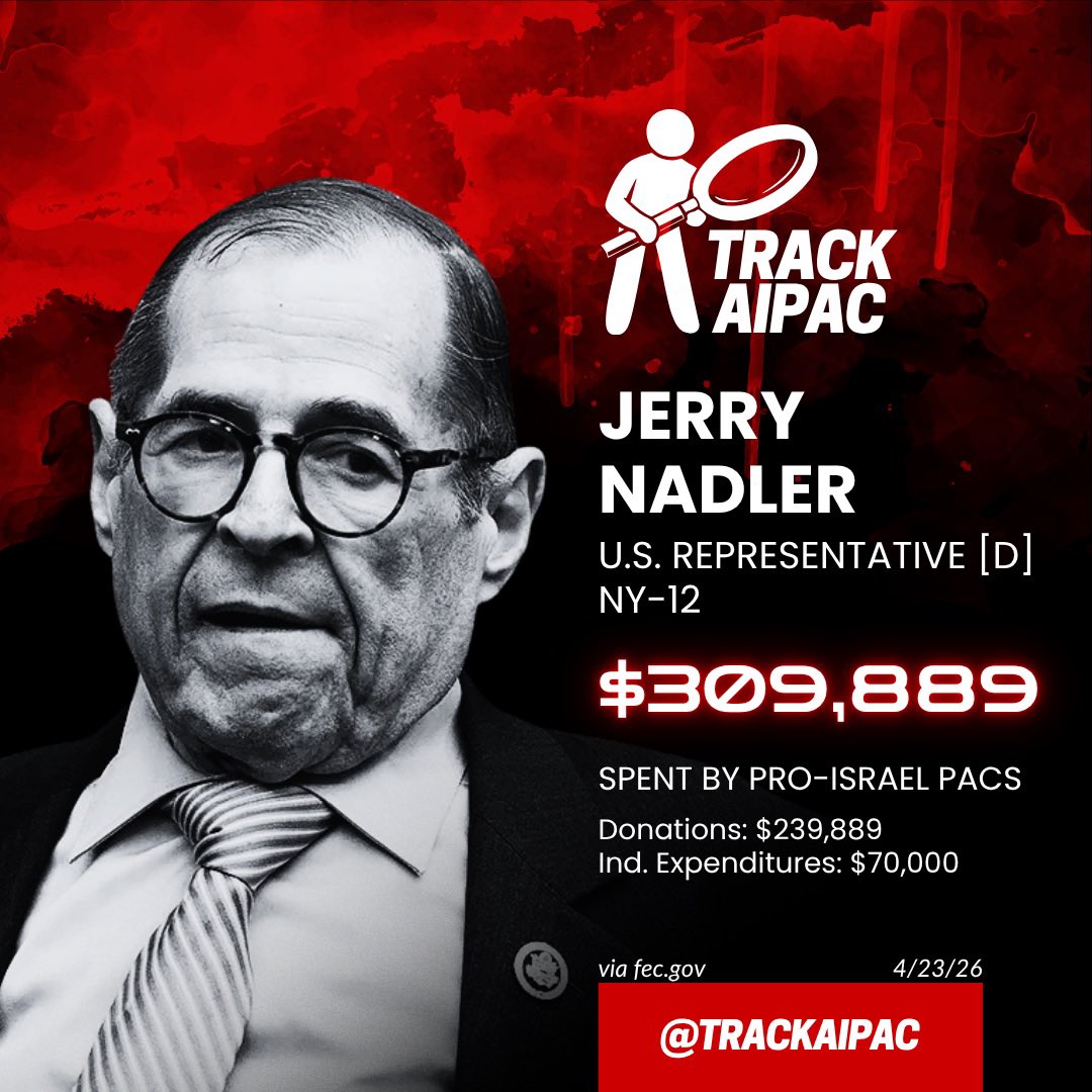 TrackAIPAC's tweet photo. @RepJerryNadler @JCRCNY https://t.co/wOB3sTDpXS