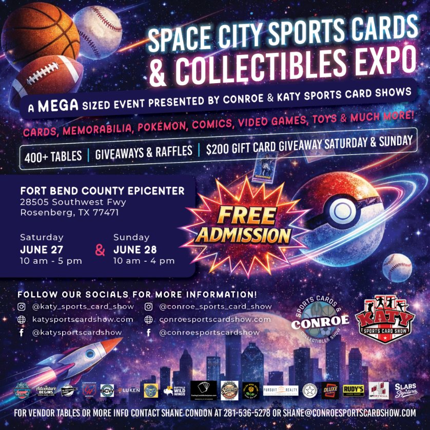ConroeCardShow's tweet photo. We are looking for Vendors to join our team! 

Next show, The Space City Sports Cards &amp; Collectibles Expo. 410 tables!

If you have collectibles to sell we would love to have your join our Team!

DM me if interested!

#vendors #CardShows #community #collectibles #sportscards https://t.co/w3z6k9xL8e