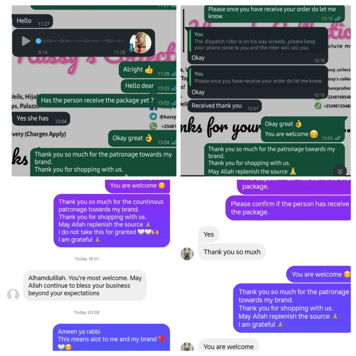 Ummammarr's tweet photo. Feedbacks ππππππ#Customers feedbacks #customers satisfaction #hassyCollections #premiumscarfs #scarfsinabuja https://t.co/EQb3j6H33f