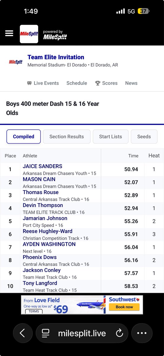 jaicesanders's tweet photo. 14 years old and already competing with high school and college level 400m times. Coaches, take notice β Iβm nowhere near finished. πβ‘οΈ #D1Recruit #400Meter #StudentAthlet https://t.co/XODkEETeX8