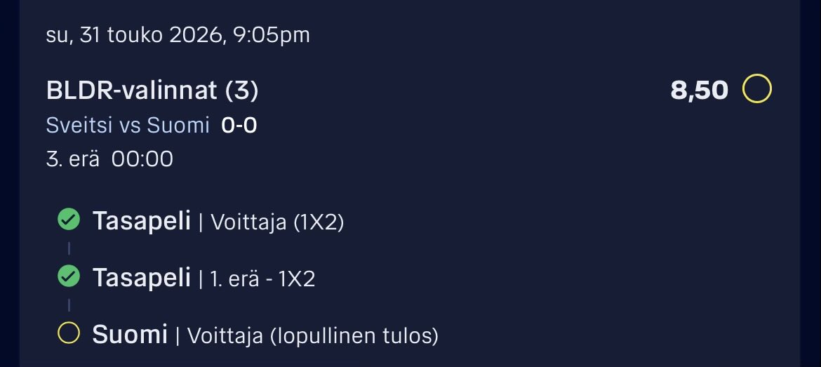 markoposio's tweet photo. Jännäksi tämä mm lätkä vielä menee. Muutamalla eurolla tasaista peliä myös ennakoin. https://t.co/7t6n4laNkU