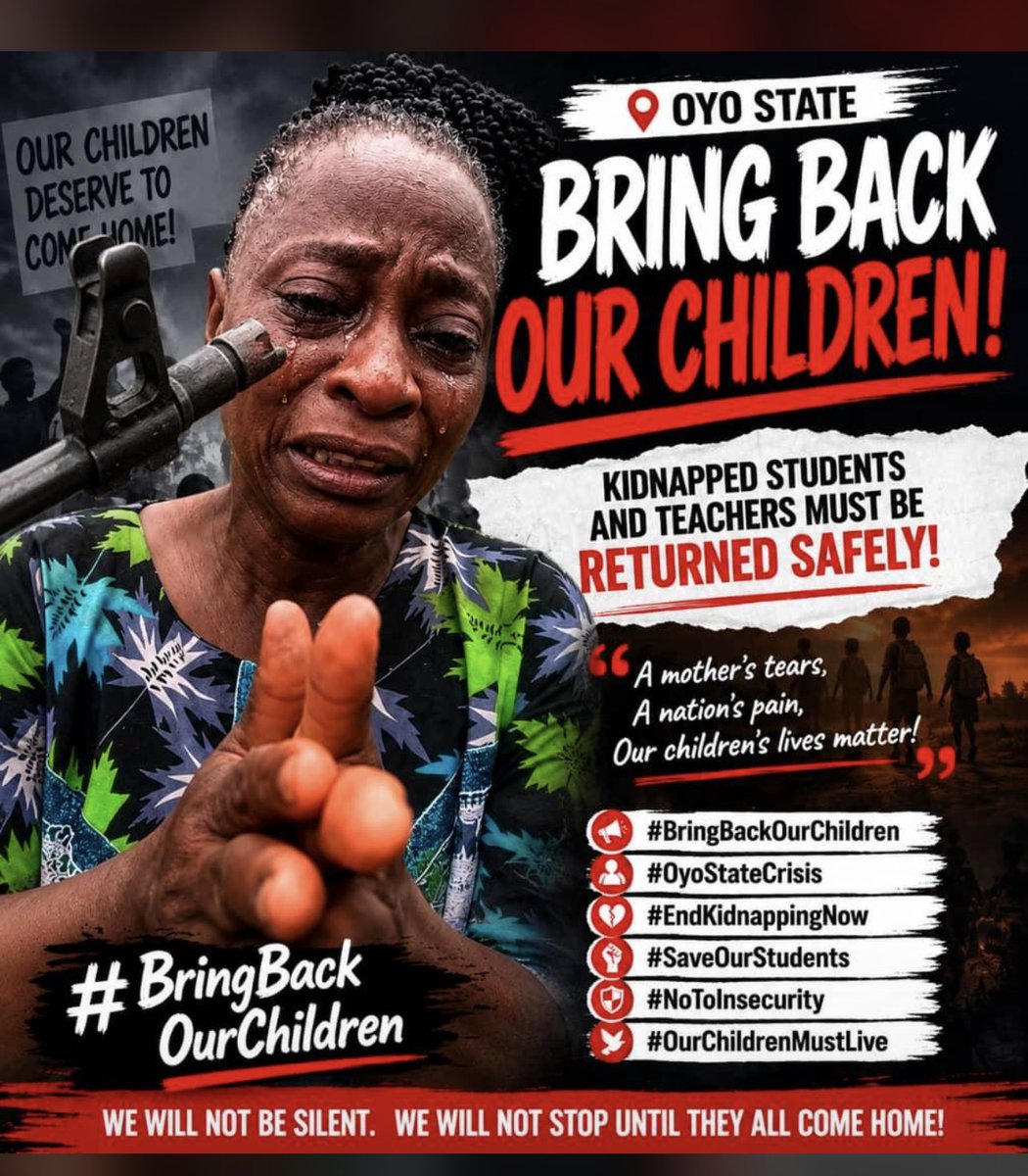adewaleJMO's tweet photo. One day it maybe Someone you know
One day, the Victim might not be a stranger. The pain we ignore today could become a reality for more families tomorrow. Raise your voice today.
#BringBackOurChildren #BringBackOurTeachers
@seyimakinde 
@NigeriaGov https://t.co/dAW12yuADw