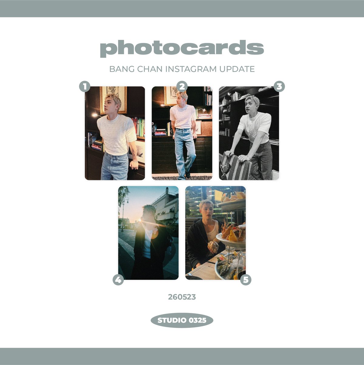 studio_0325's tweet photo. 🛒 | photocards fanmade bang chan - instagram update 260523

disponível nas versões brilhosa, fosca, holográfica e glitter!

a partir de R$3,00 a unidade

— compre pela shopee: https://t.co/fypwQ2B0zB

— compre pelo site: https://t.co/k6gYKWfdNb https://t.co/KNKaQkNL14