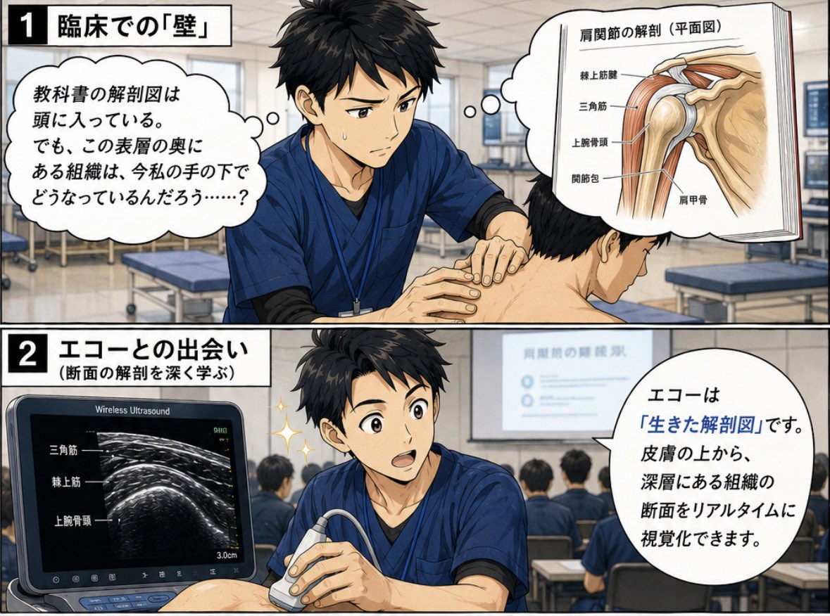 SonographyFor's tweet photo. 【20名限定】鹿児島初開催！
肩・膝特化のエコー1.5日集中セミナー。
エコー5台を確保し4名に1台の贅沢な実技環境で、断面解剖と動態評価が学べます。未経験の方にこそお勧め！
詳細・申込はリンクへ。
https://t.co/Im2kBltNKc https://t.co/JhCb3Aa8WE
