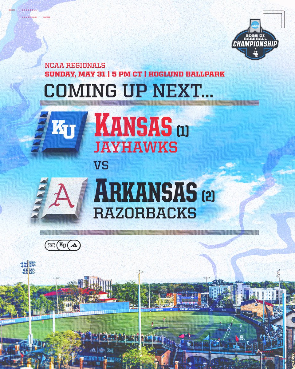 KUBaseball's tweet photo. Regional final matchup is set.

#RockChalk https://t.co/9lLxSLZ9zK