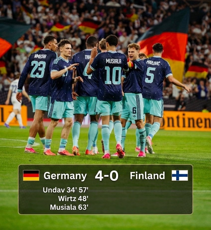 iMiaSanMia's tweet photo. FT | Comfortable win for Germany in their penultimate game before the World Cup. Next up: USA in Chicago https://t.co/GG1fsO3dDU