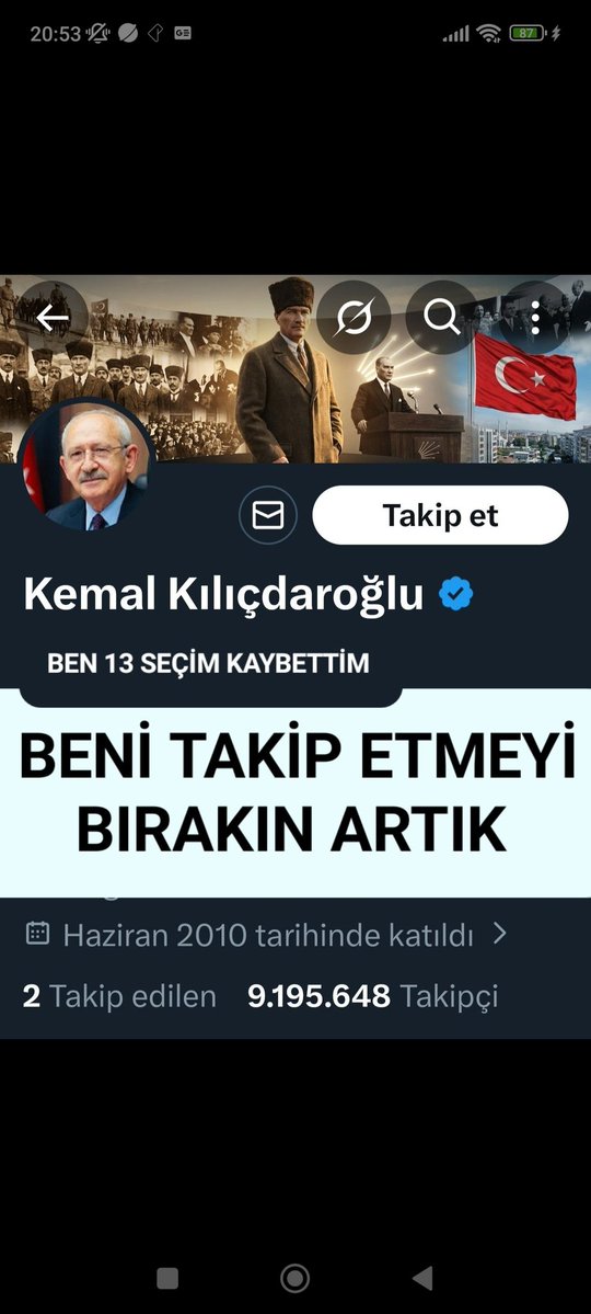 FilizMKaradag's tweet photo. KAYYUMU TAKİPTEN ÇIKIYORUZ❗

@ kilicdarogluk 👈👈👈

Çakma genel başkanları takip etmeyin ettirmeyin! Takipten çıkarma etkinliği başlatıyoruz. Listende takip eden varsa uyar .

🚨 Lütfen RT ve PAYLAŞ 🆘 https://t.co/tlW728ovMm