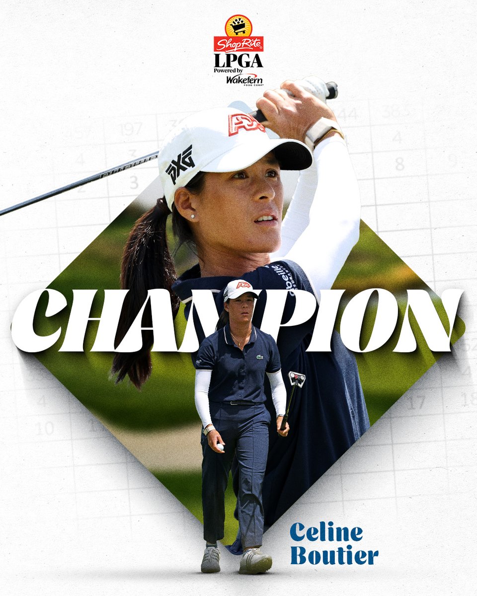 LPGA's tweet photo. For the second time, Celine Boutier takes home the title at the ShopRite LPGA! 🏆 https://t.co/pzonftDoMX
