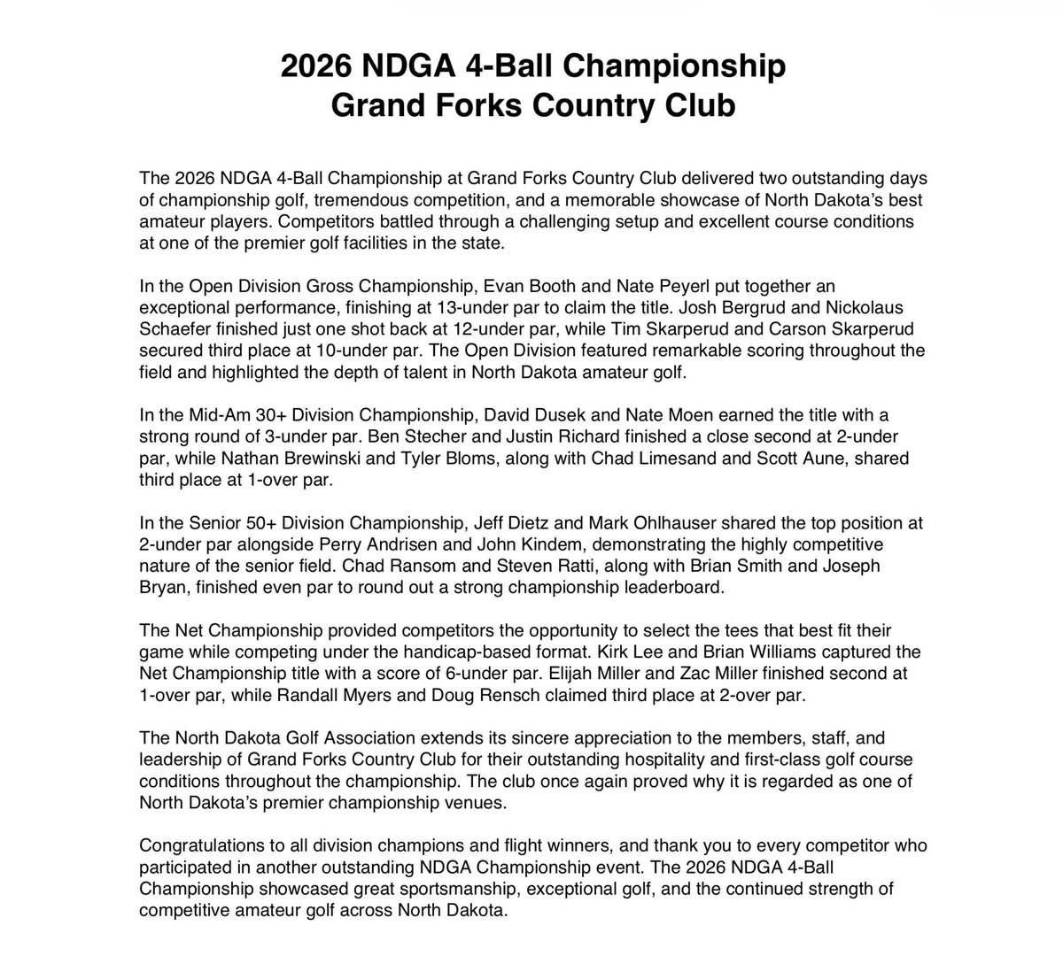 ndga2020's tweet photo. NDGA 4-ball Championship tournament recap #northdakotagolfassociation https://t.co/4WBFqSEII6