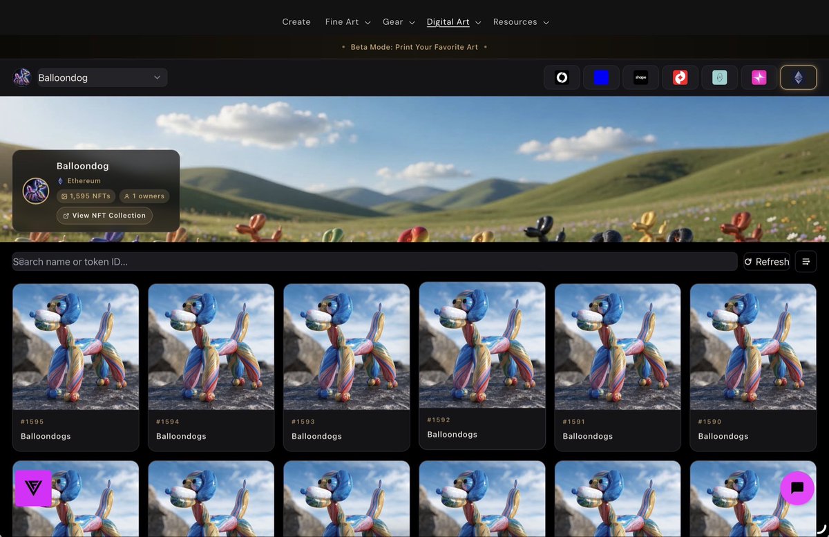 IGLIVISION's tweet photo. One thing about this project #balloondog

I have it set up so you will be able to order physical prints… The art 🖼️ is CC0 …!

If you want to use the images you can.

We will be offering a variety of paper to display the images on.

Creating archival art. 🎨🎨🎨

Stay tuned. ❤️ https://t.co/S5imkZIkhi