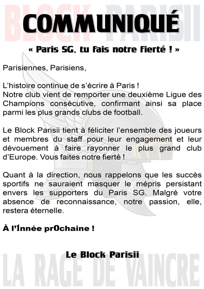 leblockparisii's tweet photo. Communiqué du Block Parisii. https://t.co/wI9rDRgHD5