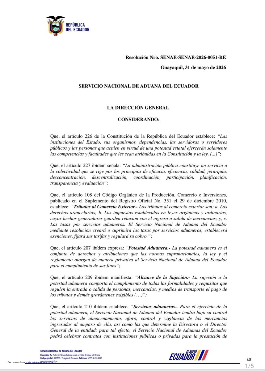 larepublica_co's tweet photo. #Atento | El Gobierno de Ecuador oficializó la eliminación de 100% de los aranceles a Colombia. El Servicio Nacional de Aduanas de ese país dijo que a partir del 1 de junio la tasa quedará en 0% https://t.co/aFDtctPgfN