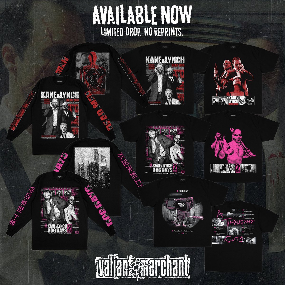 ValiantMerchant's tweet photo. WE ARE BACK! Dead Men &amp; Dog Days available now until June 15 at Valiant Merchant. Limited drop - no reprints. https://t.co/xJelxITzWk