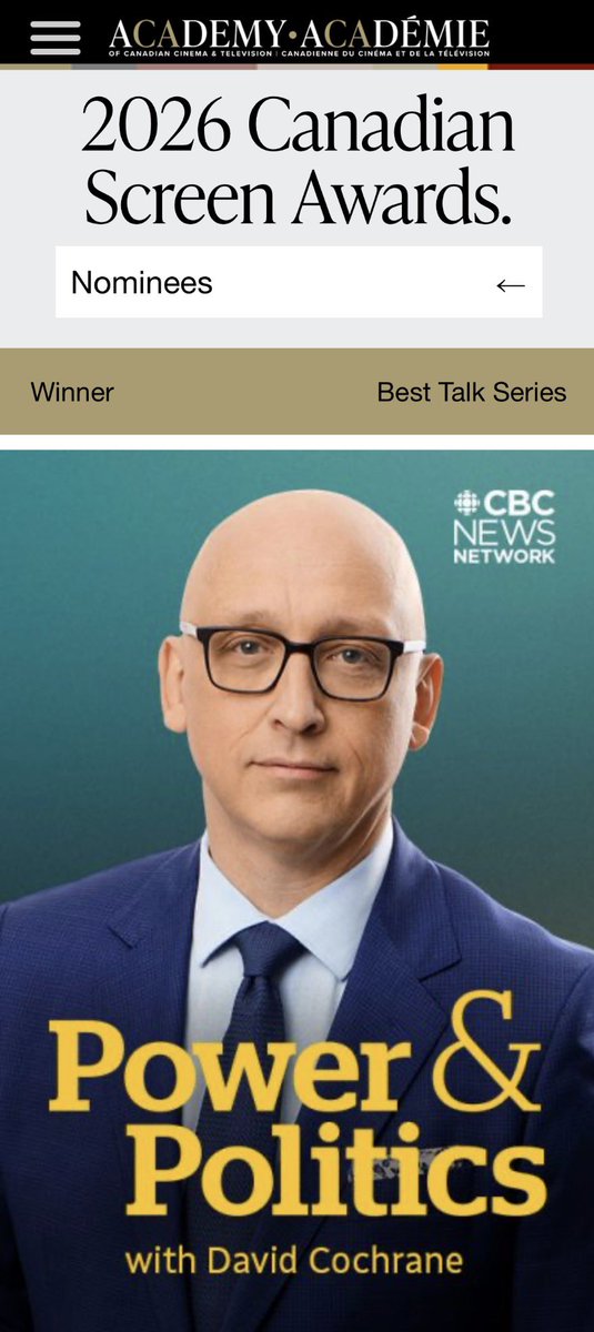 HelloStephano's tweet photo. Congrats @DavidWCochrane @PnPCBC @CBCNews @CBC for this well-deserved award! No surprise, though. David is a national treasure. https://t.co/ioksuWzq6L