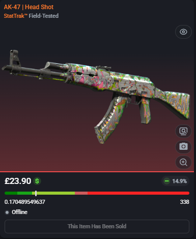 adsyyycs2's tweet photo. This skins is so underrated, don't you think?

0.17 ST™ AK-47 | Head Shot
✅FLIPPED✅

➡️Bought for: £23.97
➡️Sold for: £26.77

After fees, that's a total profit of £2.26 (9.45%)🤑💵

#csfloat #cs2 #csgo #counterstrike #skins #trading #flipped #profit #roadto5k https://t.co/KpBg1TTSIj